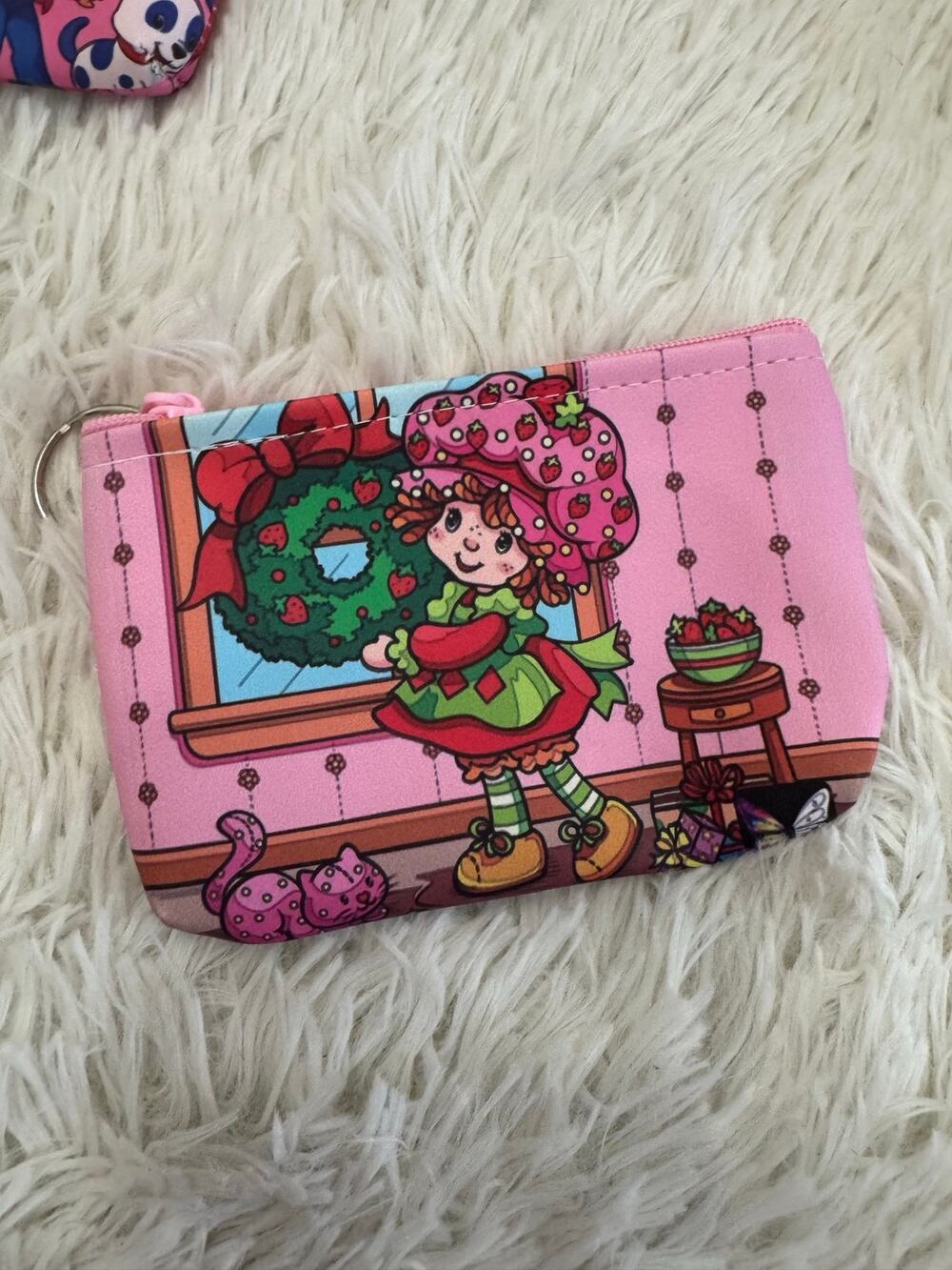Strawberry shortcake coin purse keychain